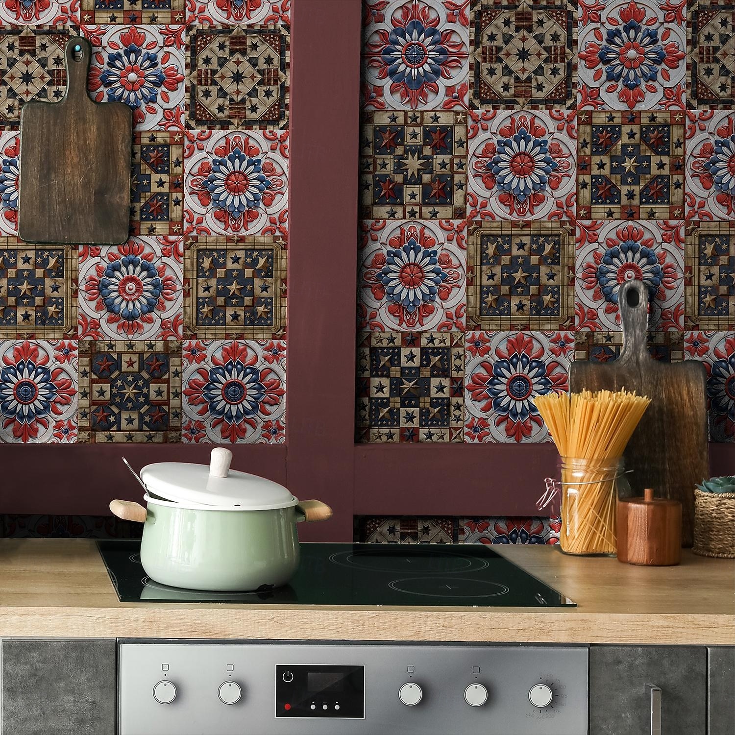 24PCS Peel and Stick Tile Stickers, Moroccan Pattern PVC Wall Decals, Self-Adhesive Removable Wallpaper for Renters, for Bedroom Bathroom Cabinet, Easy Installation 2026 - $15.49 –P14