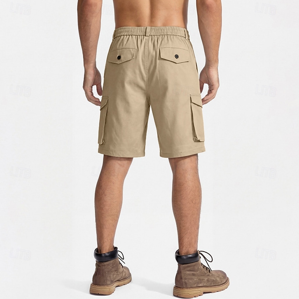 Men's Tactical Cargo Cargo Shorts Shorts Casual Shorts Drawstring Pocket Elastic Waist Plain Comfort Breathable Knee Length Casual Outdoor Beach Vacation Fashion Black Navy Blue Inelastic 2026 - $35.99 –P9