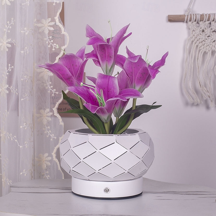 Lampka nocna z pustą doniczką w kształcie kwiatka, ładowana przez USB, 3-kolorowa, z funkcją ściemniania dotykowego, doniczka z kwiatkiem, lampa stołowa do sypialni, salonu, jadalni, oświetlenie 2026 - $43.99 –P14