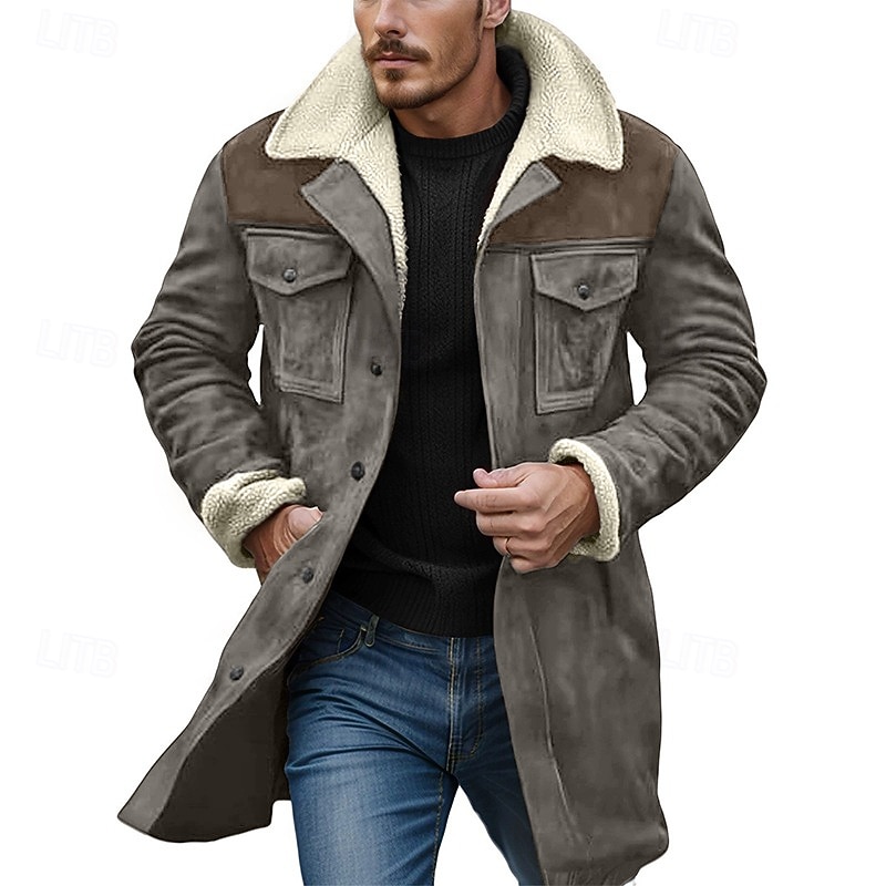 Ανδρικά Χειμωνιάτικα μπουφάν Μπουφάν fleece Casual Jacket Διακοπές Καθημερινά Διατηρείτε Ζεστό Τσέπη Φλις Φθινόπωρο Χειμώνας Συνδυασμός Χρωμάτων Μοντέρνα Κομψό στυλ street Πέτο Μακρύ 2026 - $63.99 –P7