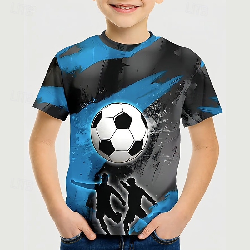 Para Meninos 3D Gráfico Futebol Americano Camisetas de futebol Camisa Camiseta Manga Curta Impressão 3D Verão Primavera Esportes Moda Roupa de rua Infantil 4-12 anos Gola Redonda Casual Diário Ao ar de 2026 por $13.49 –P4