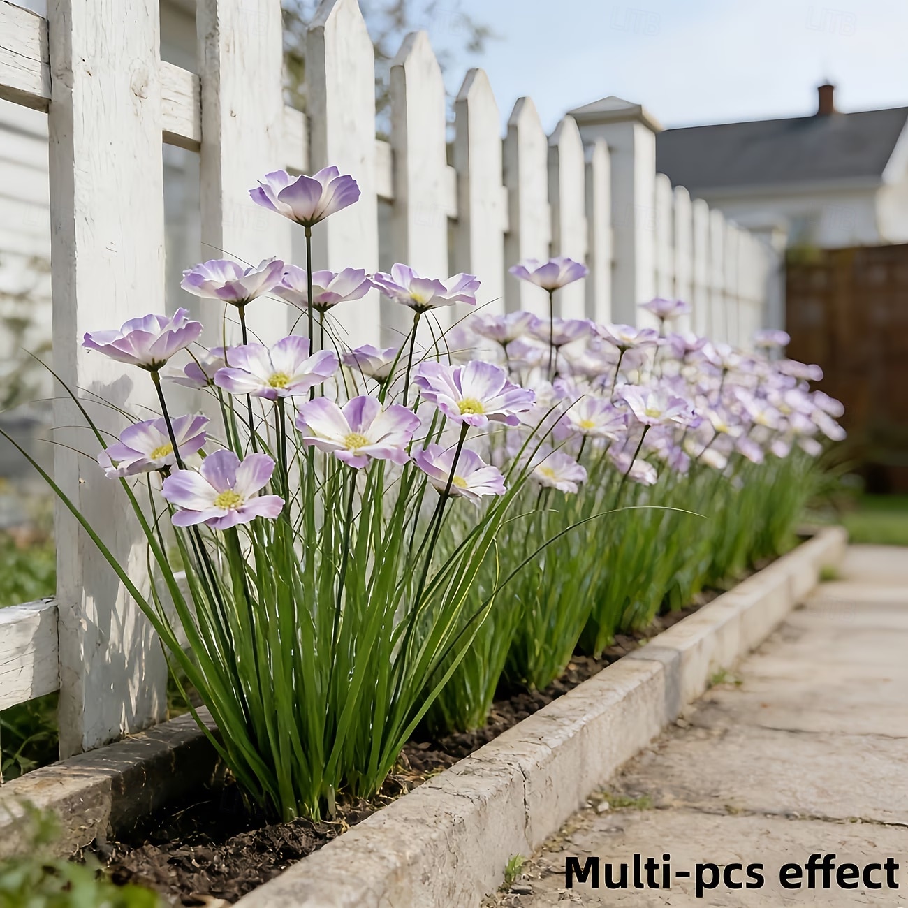 Conjunto de 7 flores artificiais para exterior e plantas bulbosas, réplicas em plástico de margaridas africanas e plantas rasteiras bulbosas, flores artificiais realistas de grama-cebola, adequadas de 2026 por $16.99 –P6