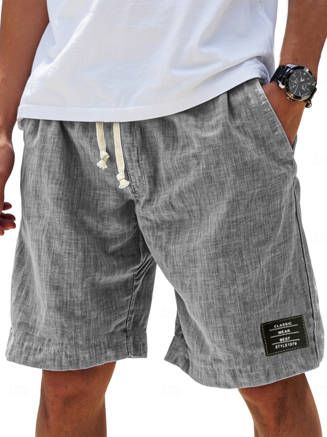 Bărbați Pantaloni Scurți Pantaloni scurți de vară Pantaloni scurți de plajă Pantaloni scurți casual Cordon Talie elastică Simplu Culoare solidă Confort Ușor Lungimea genunchiului Zilnic În aer liber 2026 - $22.99 –P1