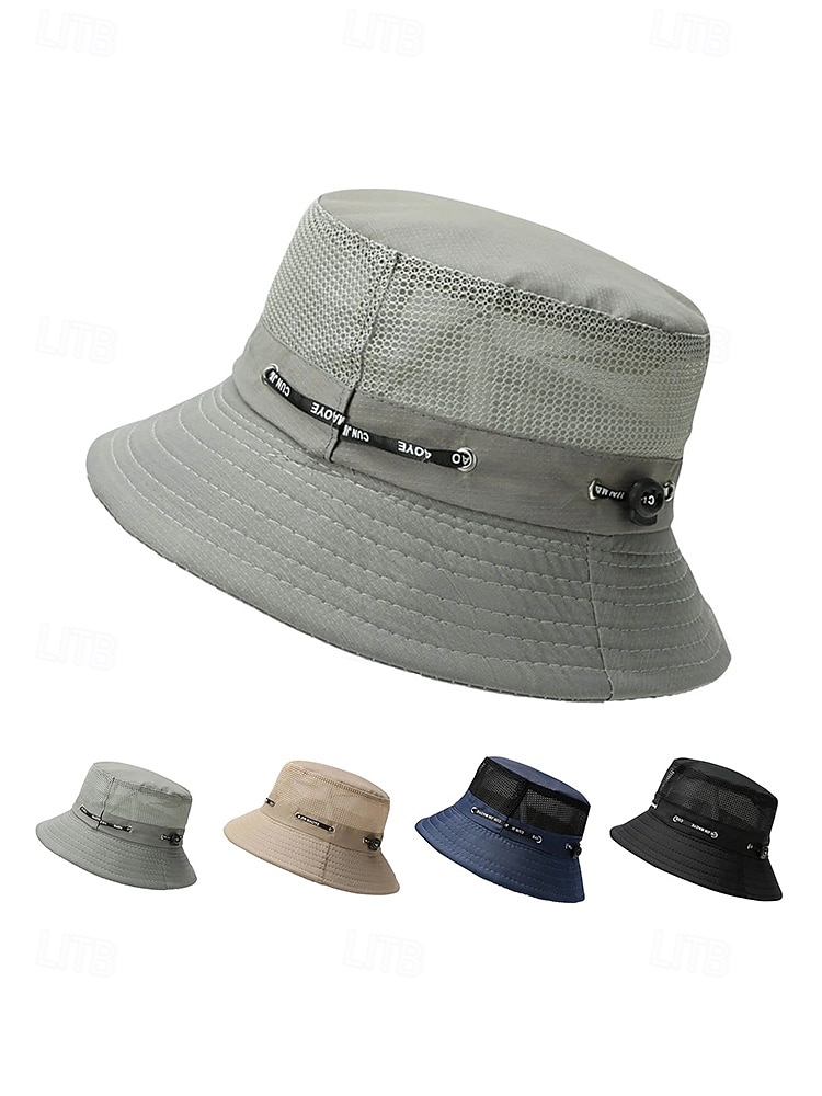 Chapéu bucket masculino respirável e leve em poliéster, várias cores, secagem rápida, ideal para férias na praia, pesca, caminhadas e uso casual no dia a dia. de 2026 por $11.99 –P5