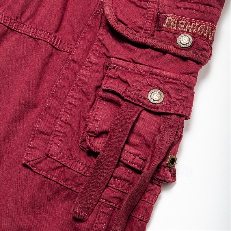 Men's Cargo Shorts Hiking Shorts Leg Drawstring Wearable Elastic Cuff Plain Solid Comfort Knee Length Casual Daily Outdoor Vacation Fashion Navy Blue Red Micro-elastic 2026 - E£2184.01 –P6