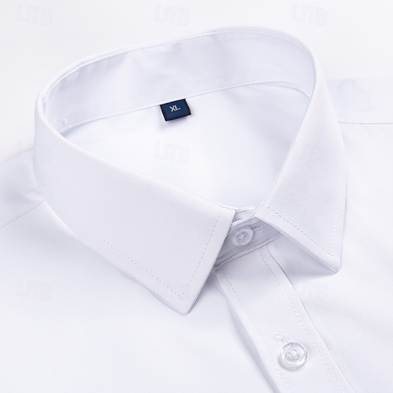 Men's Shirt Dress Shirt Button Up Shirt Plain Daily Business Light Blue Black White Pink Short Sleeve Turndown Spring All Seasons Clothing Apparel 2026 - $21.99 –P7