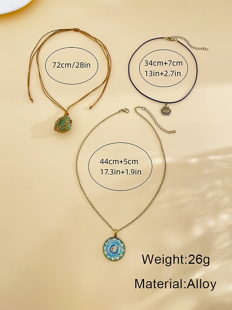 Женский богемный стиль, набор из трех многослойных ожерелий из разных материалов, идеально подходит для повседневной носки и отдыха на пляже, дополнит повседневные богемные образы. 2026 - $9.99 –P7