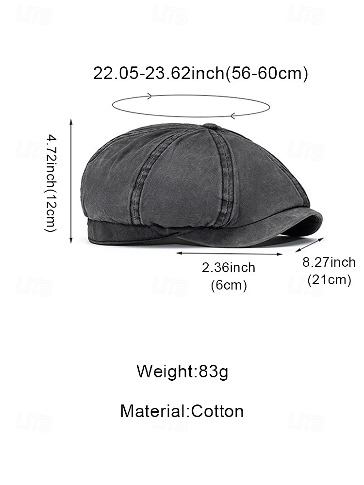Men's Washed Cotton Newsboy Cap, Multi-Color Adjustable Ivy Flat Beret Hat for Travel, Vacation, Outdoor Activities and Everyday Casual Wear 2026 - $14.99 –P12