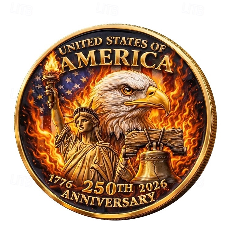 U.S. Constitution 250th Anniversary Commemorative Coin, 'We The People' Medal, Patriotic Collectible with Quill, American Flags, Liberty & Justice Historical Gift 2026 - $19.99 –P2