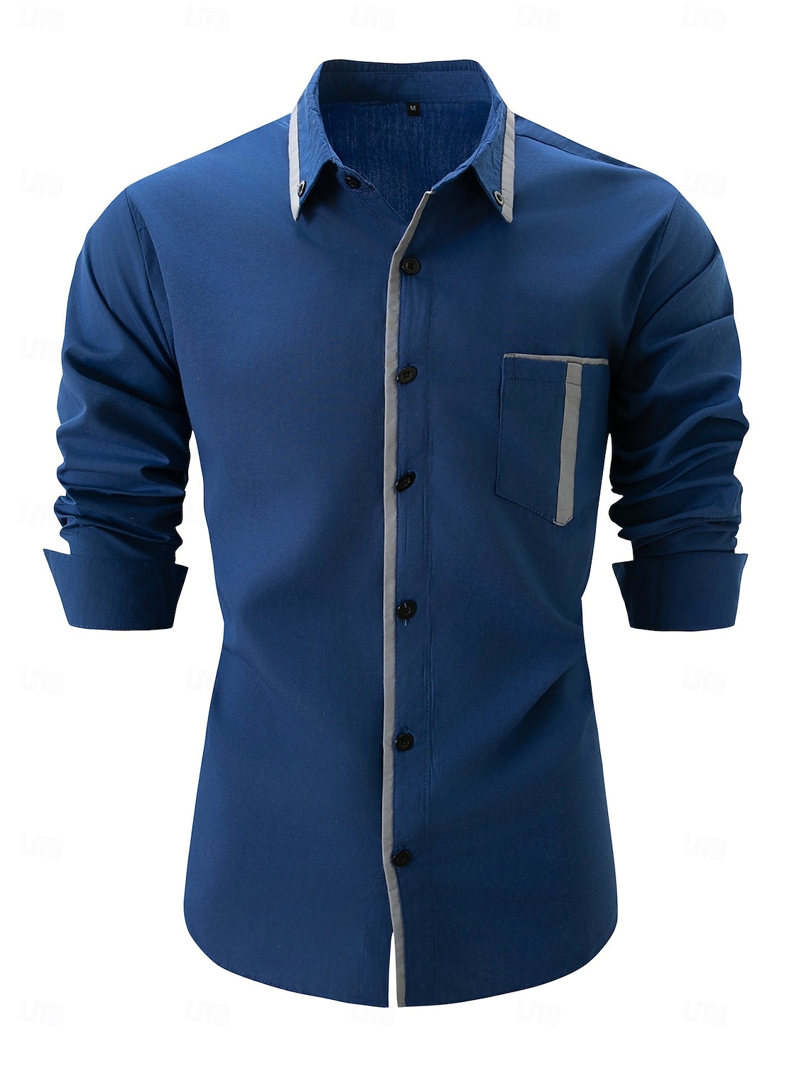 Homens Camisa Social Saia camisa de botão Camisa não de ferro Bloco de cor Casual Diário Branco Vermelho Azul Marinha Caqui Manga Longa Aberto para a Lateral Primavera Primavera & Outono Roupa de 2026 por $29.99 –P8