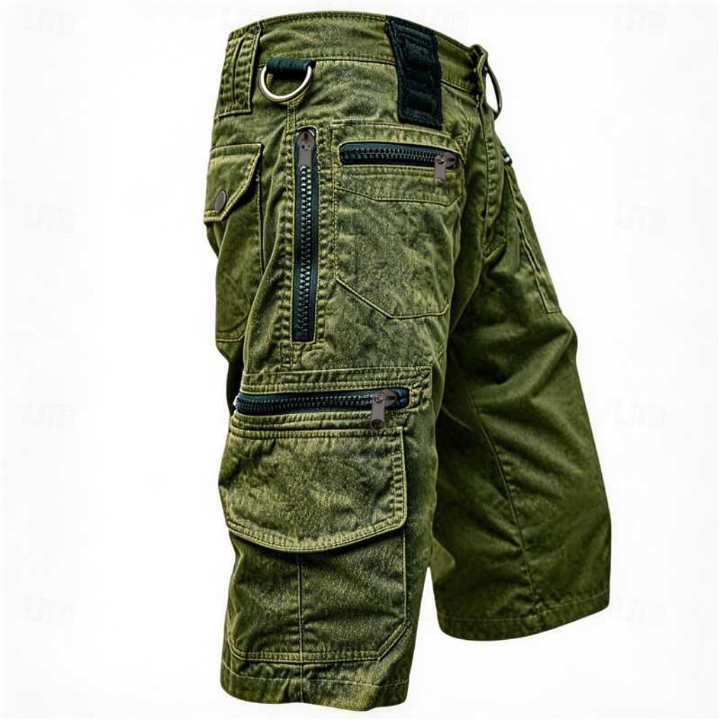 Hombre Pantalones tipo cargo Pantalón Corto Cargo Pantalón corto Pantalones cortos casuales Multi bolsillo Bolsillo con solapa Plano Comodidad Transpirable Medio corto Casual Exterior Vacaciones 2026 - $53.99 –P11