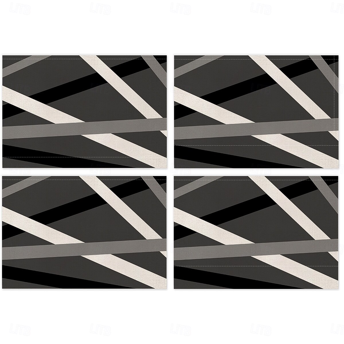 retro svart-hvitt geometrisk bordløper, 100 % polyestervevd rektangulær borddekorasjon, minimalistisk abstrakt mønsterdesign, maskinvaskbar, varmebestandig 2026 - $9.49 –P6