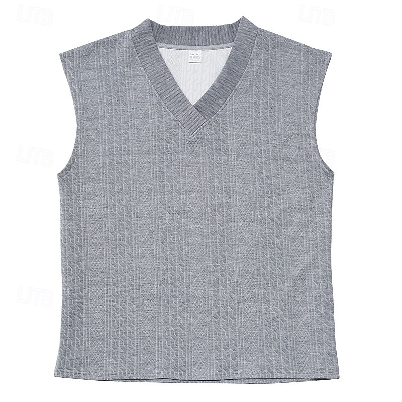 Men's T-Shirt Outfits Tee Top Sleeveless V Neck Spring & Summer Summer Spring Knitwear Hawaiian Designer Knitted Casual Daily Home White Top Tee for Men 2026 - $21.99 –P8