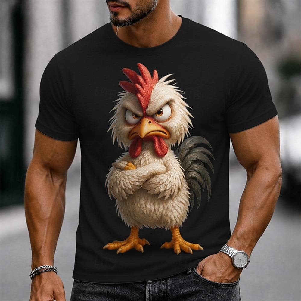 Homens Animal Engraçado Camiseta Manga Curta Camiseta Impressão 3D Gola Redonda Camisa Exagerado Designer Festa Feriado Azul Preto Branco Verão Primavera Roupa S M L XL XXL XXXL de 2026 por $18.99 –P1