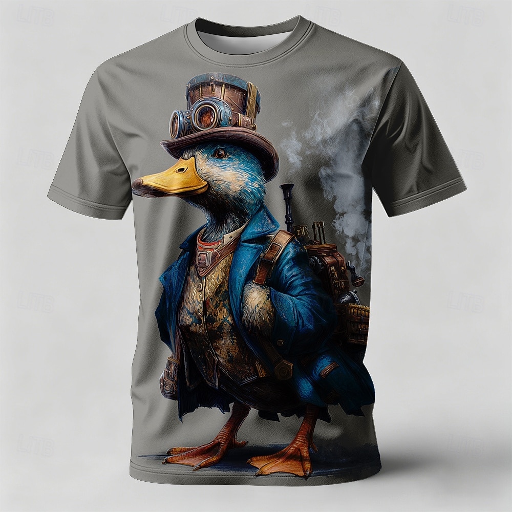 Herr Djur Anka T-shirt Kortärmad T-shirt 3D-tryck Rund hals Skjorta Rolig Ledigt Dagligen Gata Gul Kaki Grå Sommar Vår Kläder S M L XL 2XL 3XL 2026 - $18.99 –P2