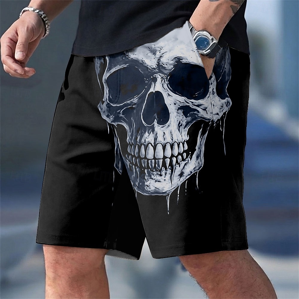 Per uomo Teschio Cultura di strada Gotico Costumi da bagno Costumi da bagno Pantaloncini da bagno Pantaloncini da Surf Misura del girovita medio Stile gotico oscuro All'aperto Abbigliamento casual del 2026 a $20.99 –P1