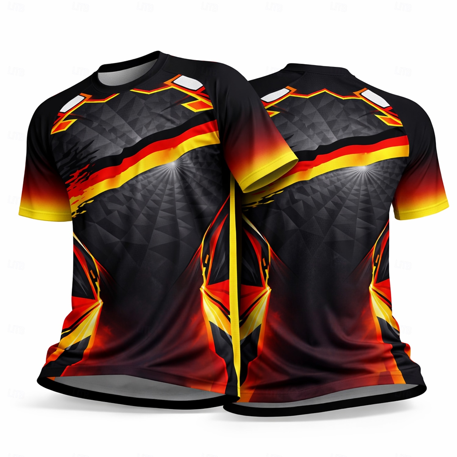 Herren Fußballtrikot Deutschland Sommer Kurzarm Athleisure Spandex UPF 50 Schnelltrocknend Atmungsaktiv Fitnessstudio Laufen Fitness Gelb / schwarz Sportbekleidung Sportkleidung 2026 - $18.99 –P1