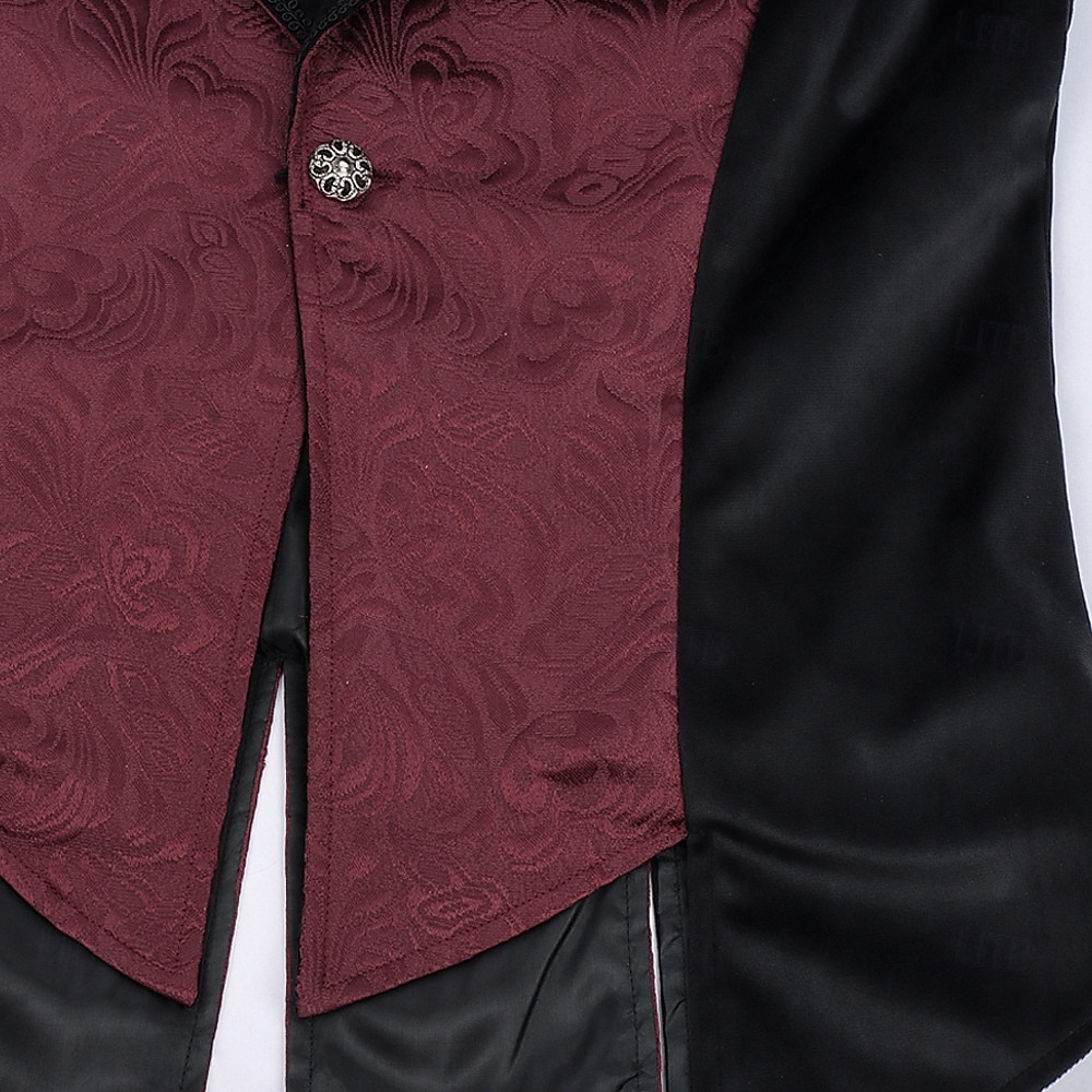 Medieval Renaissance Steampunk Vest Tailcoat Vampire Royal Attire Fancy Dress Men's Fantasy Halloween Carnival Performance LARP Ren Faire Adults' Vest Brooch 2026 - $41.99 –P6