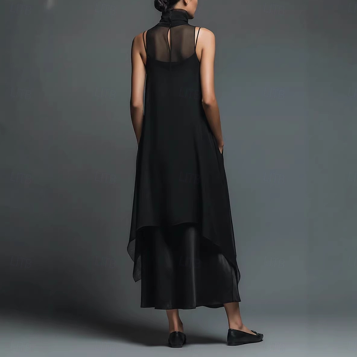 Mujer Vestido Midi Vestido de raso Vestido de Fiesta Vestido Cóctel Vestido Invitada Boda Elegante Moda Moderno Playa Fiesta de Noche Fiesta Holgado Plano Sin Mangas Cuello Barco Correas Cuello Alto 2026 - $34.99 –P2