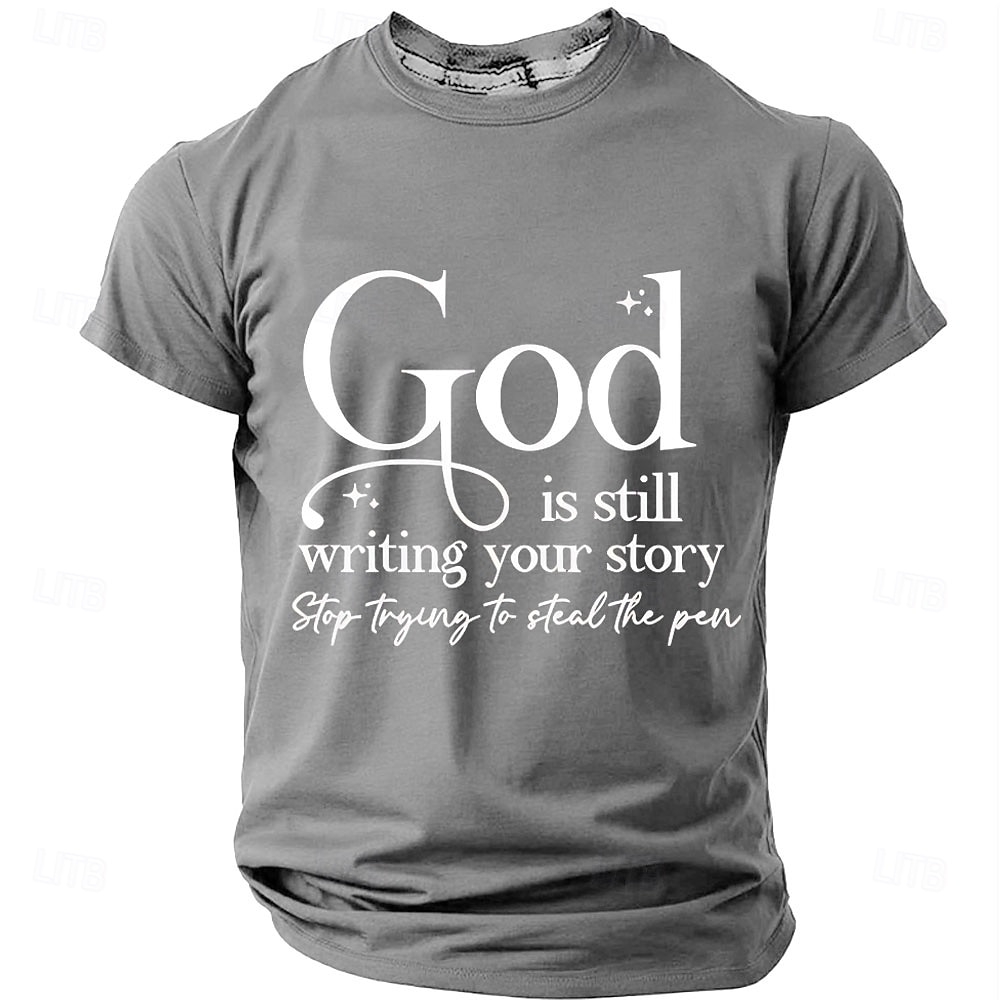 Dio sta ancora scrivendo la tua storia t-shirt da uomo cristiana religiosa spirituale fede t-shirt grafica girocollo manica corta blu royal chiesa adorazione regalo ispiratore per credenti del 2026 a $18.99 –P6