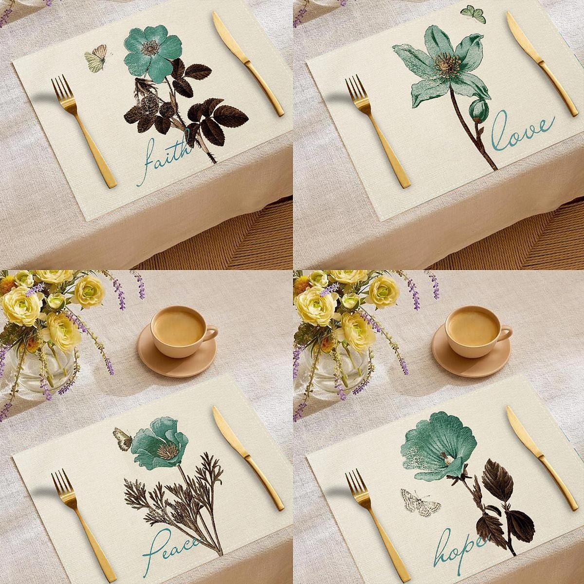 Τραπεζομάντιλο με πεταλούδα ίριδας τεσσάρων εποχών, ορθογώνιο κάλυμμα τραπεζιού από 100% πολυεστέρα, σχέδιο με λουλουδάτο μοτίβο πεταλούδας, πλένεται στο πλυντήριο, ανθεκτικό στη θερμότητα, 2026 - $9.49 –P1