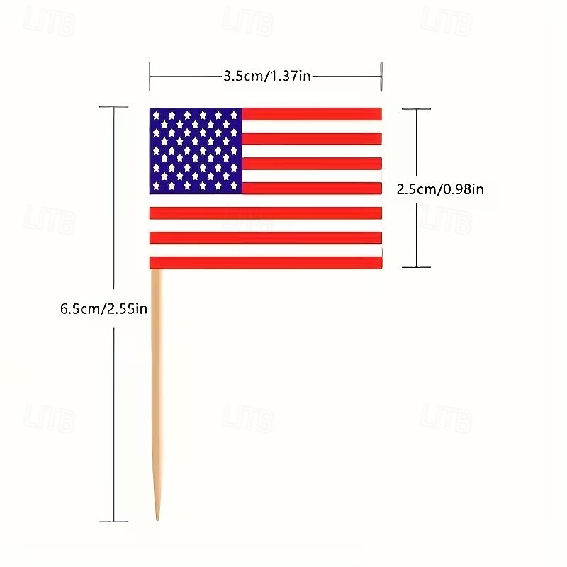 100/200 buc steaguri scobitoare în stil american, steaguri din lemn pentru scobitori, etichete alimentare cu inserții, steaguri pentru decorarea torturilor, etichete pentru vin de desert, etichete cu 2026 - $9.99 –P4