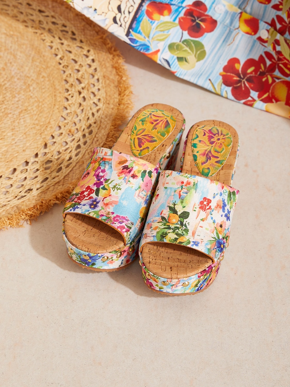 vakantie citrustuin canvas hoge hak muiltjes 2026 - $159.99 –P2