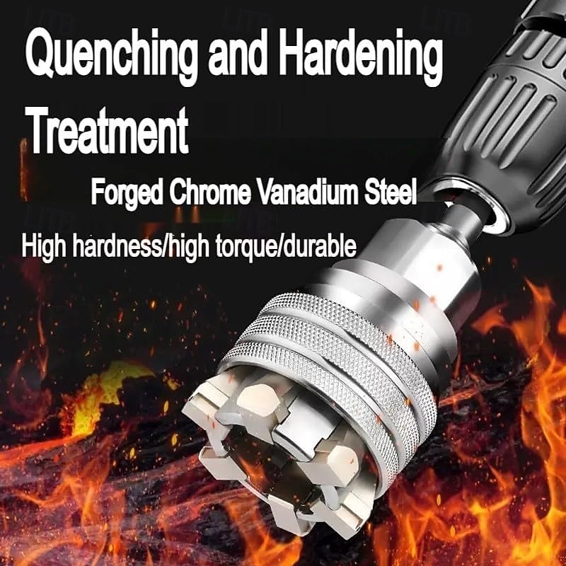 סט כלי מפתח ברגים אוניברסלי מתכוונן, שקע תחזוקה אוניברסלי רב תכליתי 10 מ"מ-19 מ"מ עבור מחגר בעל הנעה 3/8 אינץ', מפתח מומנט &מקדחה חשמלית 2 סטים 2026 - $25.99 –P10