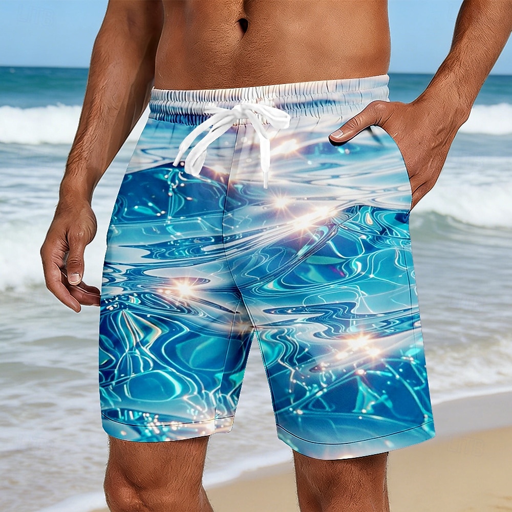 Homens Água do mar Ondas do oceano Calção Justo de Natação Fatos de banho Calções de banho Bermuda de Surf Cintura Média Havaiana férias na praia Bolsos laterais Forro de malha Cintura elástica com de 2026 por $20.99 –P1