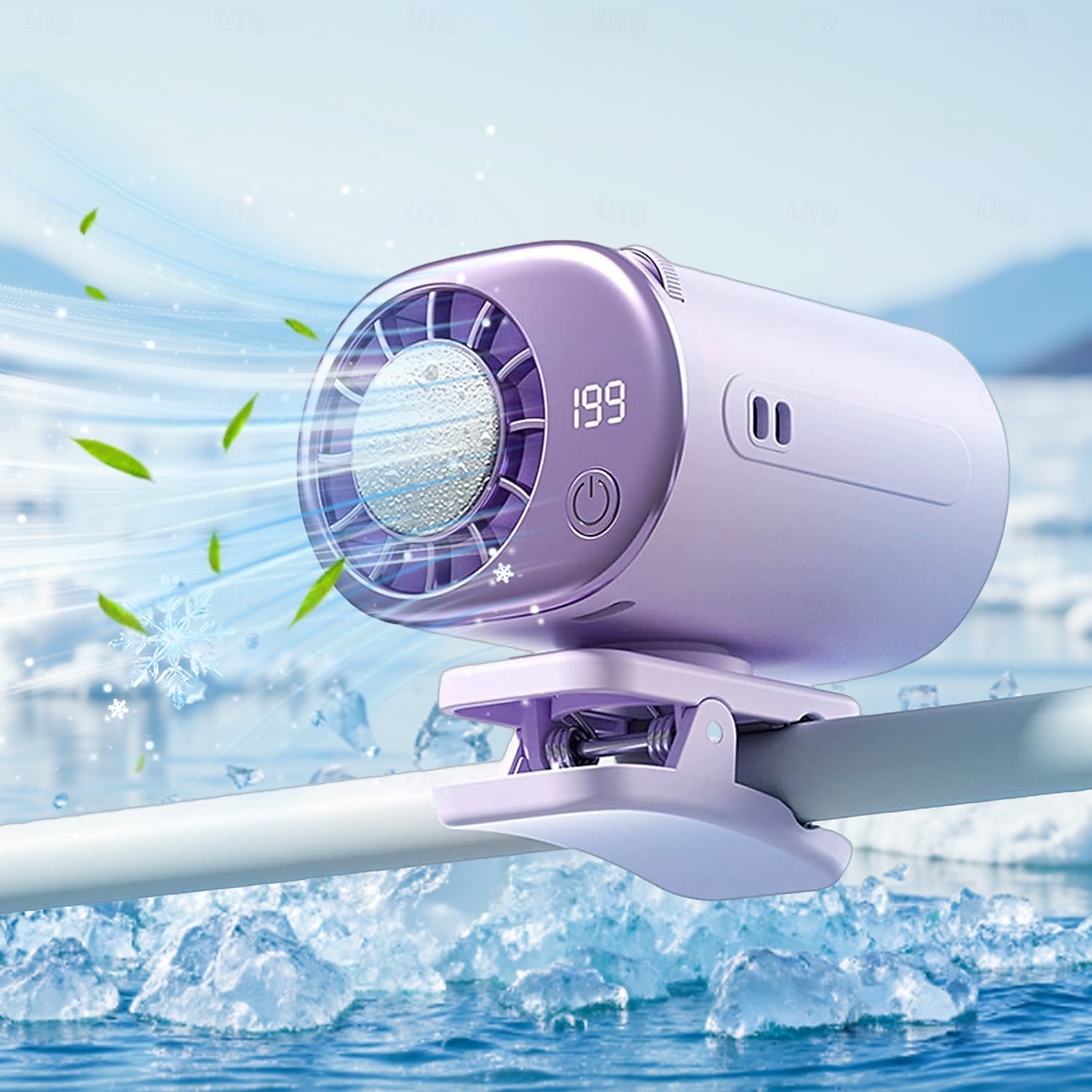 Ventilador de ar condicionado automotivo de encaixe, modelo 2026, com chips de resfriamento semicondutores de 16°C, 199 velocidades ajustáveis e display de LED. &Ventilador portátil com rotação de de 2026 por $30.99 –P3