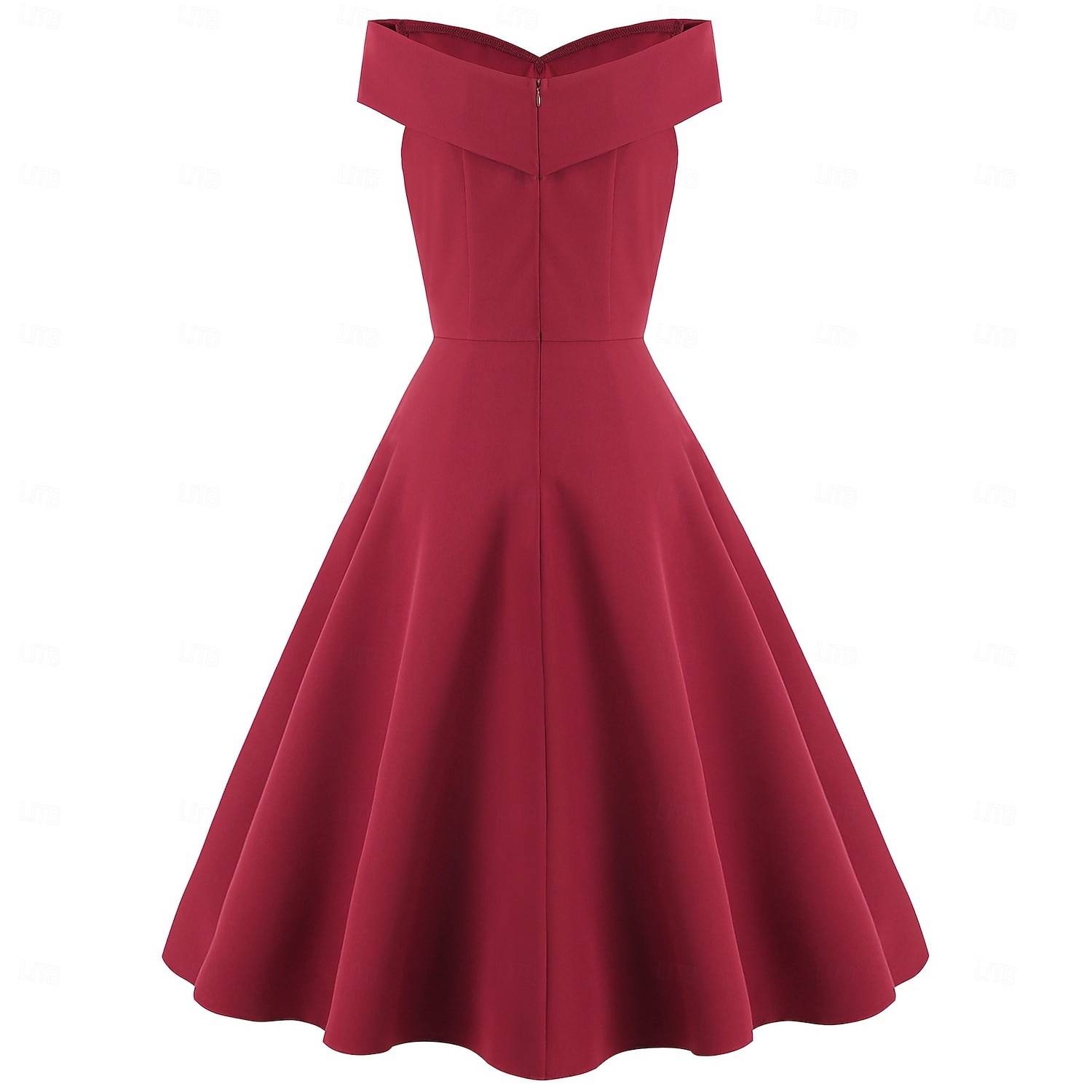 1950 Retro / vintage Miezul zilei Rochii Rochie leagăn Rochie Flare Fără mâneci De pe umăr Culoare solidă Mulată Costume de fancy Pentru femei Mascaradă Petrecere cu cocktail Petrecere ceai Adulți 2026 - $42.99 –P15