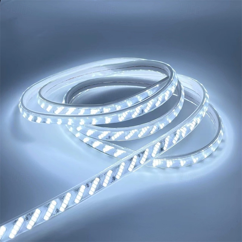 Striscia LED AC 220V impermeabile flessibile a nastro SMD 2835 320 LED/m, striscia luminosa a LED IP65 impermeabile per interni ed esterni, cortili, giardini, atmosfera festiva, strisce luminose del 2026 a $8.99 –P2