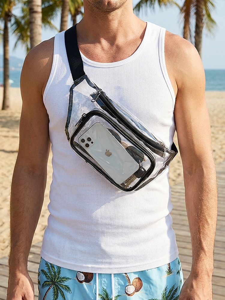 Women's Clear PVC Crossbody and Waist Bag, Multi-Color Transparent Bag with Adjustable Strap and Multiple Wearing Styles, Large Capacity Stylish Bag for Beach Vacation and Casual Daily Use 2026 - $11.99 –P4