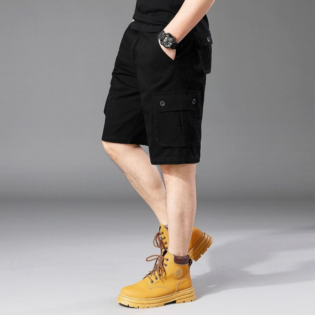 Homme Pantalon cargo Shorts cargo Shorts Short décontracté Multi-poches Uni Couleur Pleine Séchage Rapide Longueur Genou Extérieur Salle de sport Entraînement Sports Sportif Noir Vert Non Elastique de 2026 ? $29.99 –P4