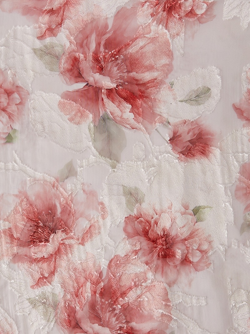 A-Linie Tee-Länge Cocktailkleider Kleider für Hochzeitsgäste Elegant Kurzarm U-Boot-Ausschnitt Gartenparty Formell Jacquard mit Blumenmuster Druck 2026 - $171.99 –P2