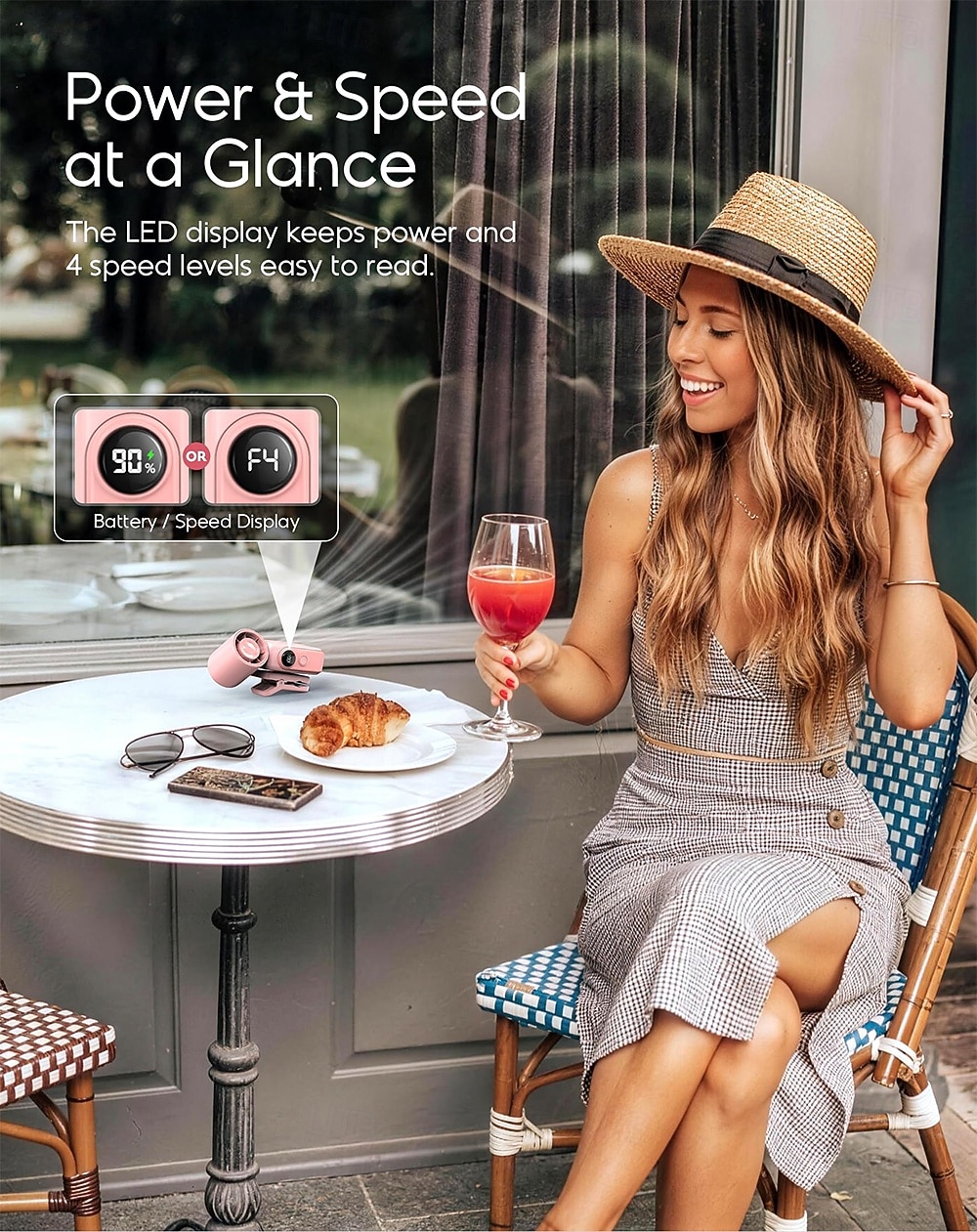 USB Rechargeable Mini Clip Fan with Swivel Rotating Clip – Portable 4-Speed Clip-On & Desktop Fan, LED Battery Level Display, 180° Adjustable Head, Long-Lasting Battery for Home, Office, Camping, 2026 - $34.99 –P5