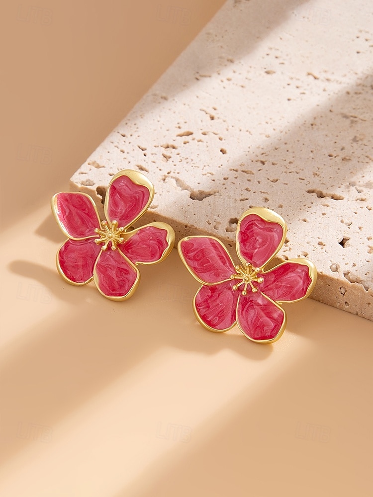 Женские серьги в богемном стиле, материал — сплав, 3D-цветочный дизайн, различные цвета, легкие и элегантные, идеально подходят для пляжного отдыха и повседневной носки. 2026 - $8.39 –P12