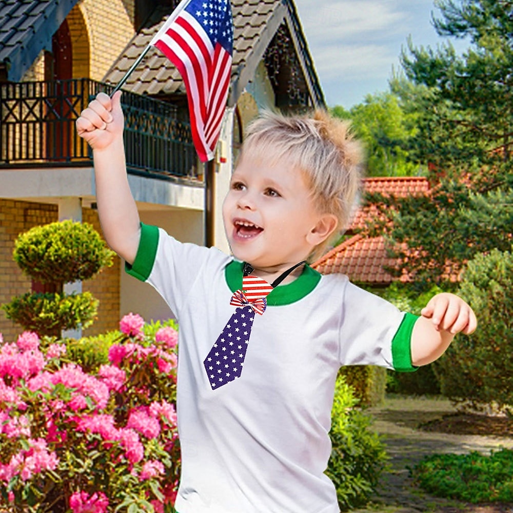 Krawatte mit amerikanischer Flagge für Jungen und Mädchen, patriotisch, vorgebunden, für Kinder, zum 4. Juli, Unabhängigkeitstag, Schuluniform, Party, Parade, Kostümaccessoire, 250. Jahrestag der USA 2026 - $9.49 –P8