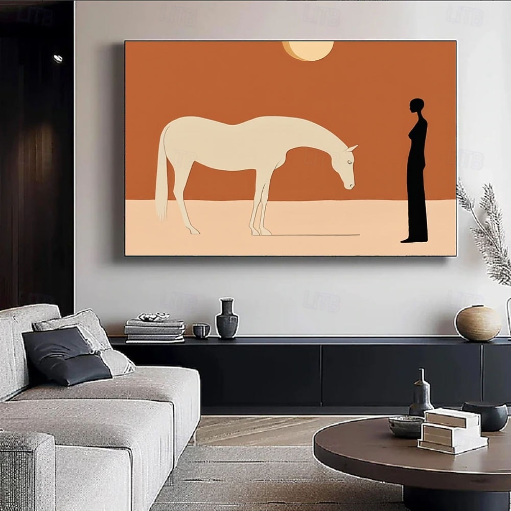 Large Abstract White Horse Oil Painting on Canvas Original White Horse ...