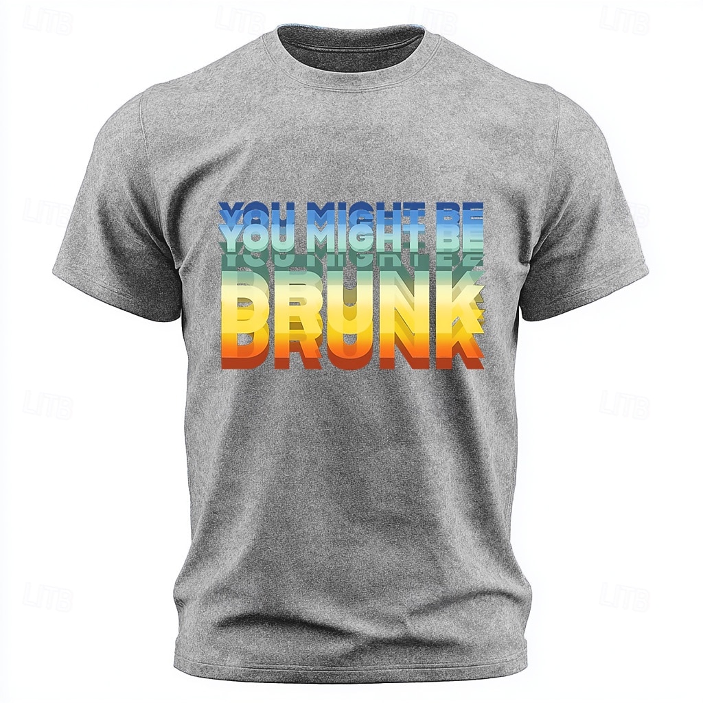 T-shirt homme « You might be drunk acid wash » (délavé à l'acide, couleurs arc-en-ciel, psychédélique, double vision, texte humoristique sur l'alcool), manches courtes, coupe classique, idéal pour les de 2026 ? $18.99 –P2