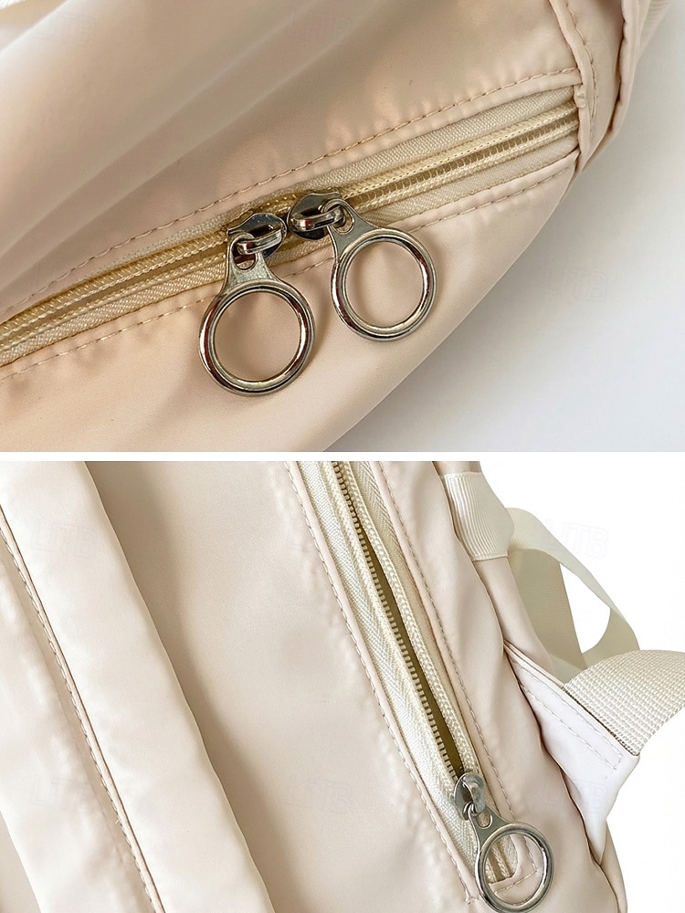 Mochila feminina de poliéster com laço decorativo, várias cores, grande capacidade com vários bolsos, alças ajustáveis, perfeita para o ensino fundamental. &volta às aulas no ensino fundamental, de 2026 por $24.99 –P8