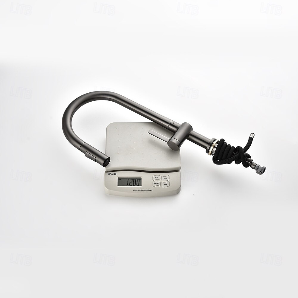 Кухонный смеситель с выдвижным распылителем, однорычажный смеситель с высоким изливом для мойки, прочная латунная конструкция, двухфункциональная распылительная головка, простая установка. 2026 - $216.99 –P42