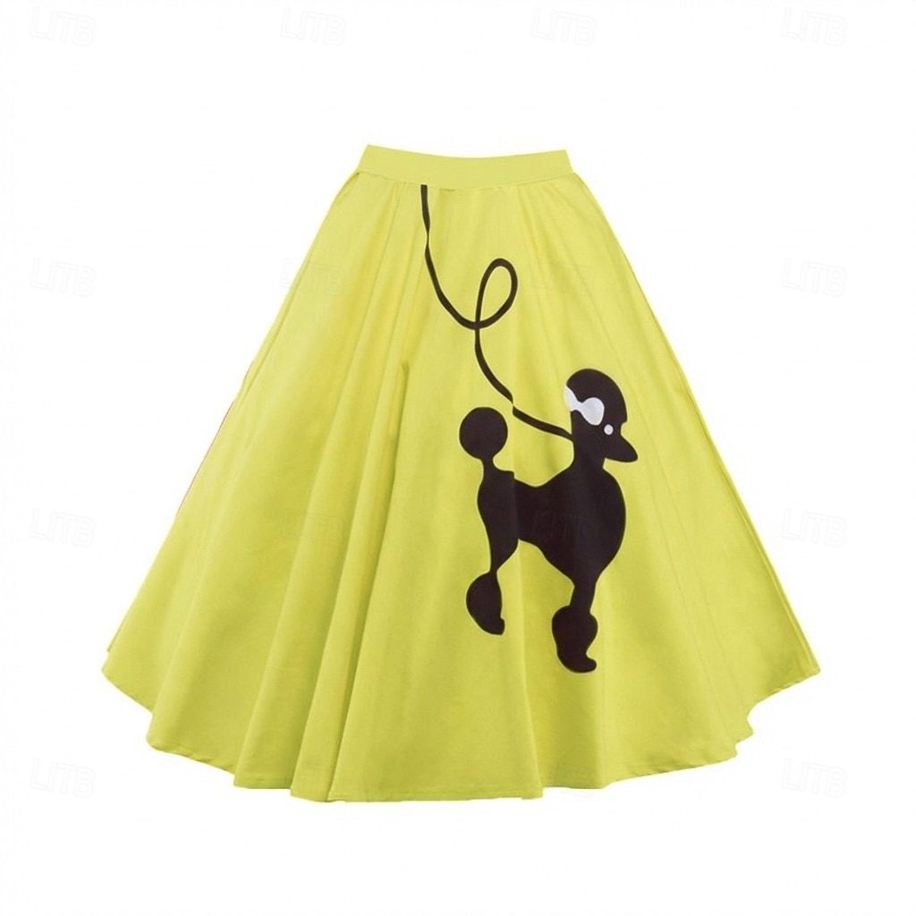 Femtiotal Retro / vintage Grease-kläder Kjolar Pudelkjolar Tryck Maskeradkläder Dam Karnival Maskerad Ledigt / vardag Möhippa Vuxna Kjol 2026 - $31.99 –P10