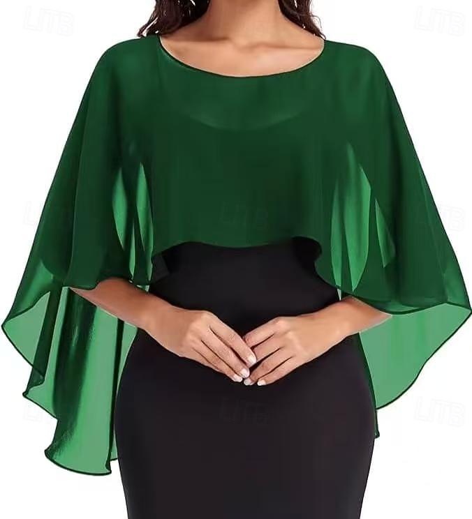 Damesomslag Bolero Moeder Wraps Bruids Wraps Wraps voor bruiloftsgasten Elegant Dames Formele Stijl Mouwloos Chiffon Bruiloftsomslagen Met Pure Kleur Voor Dagelijks Lente zomer 2026 - $34.99 –P5