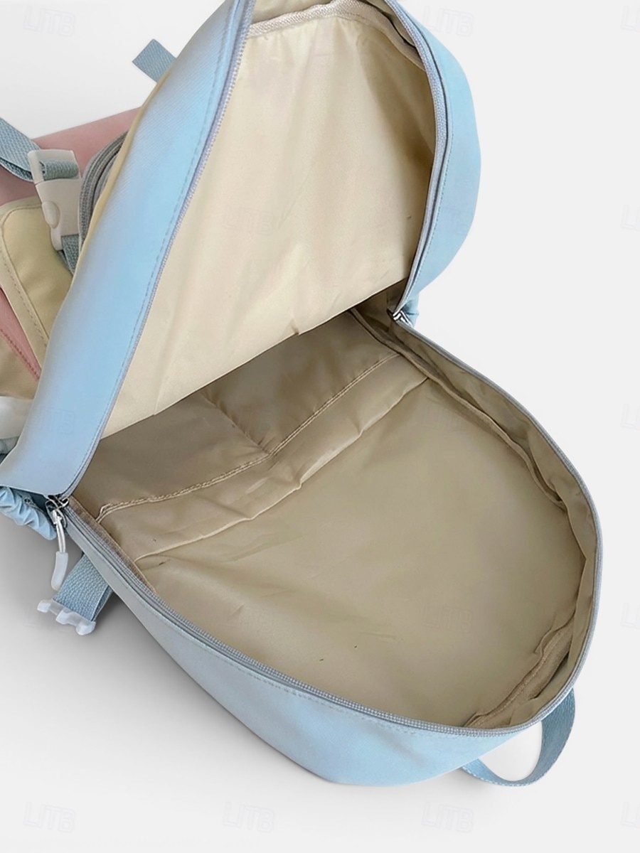 Women's Macaron Color Polyester Backpack, Large Capacity School Bag with Adjustable Straps for Middle School Girls, Back to School, Travel, Outdoor Sports 2026 - $29.99 –P6