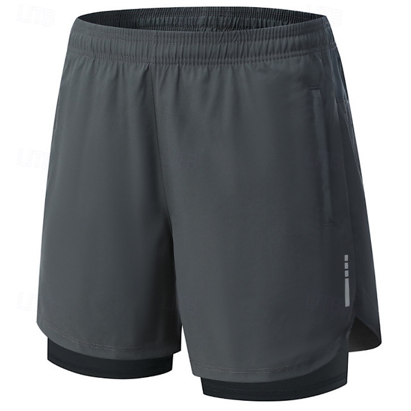 Homens Shorts de Corrida Calções atléticos Shorts de Academia Bolsos 2 em 1 Com forro de compressão Calção Casual Diário Esporte Verão Primavera Secagem Rápida Leve Pavio Humido Treino de Ginástica de 2026 por $20.99 –P3