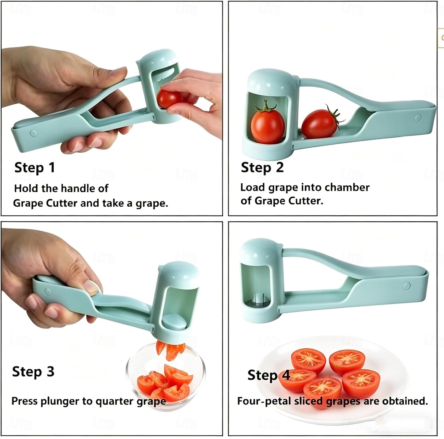 Conjunto de 2 fatiadores de uva e tomate, cortador de uvas e tomates-cereja, utensílio de cozinha para frutas pequenas, fatiador manual, ideal para tomates-cereja, uvas e outras frutas pequenas. de 2026 por $16.99 –P9