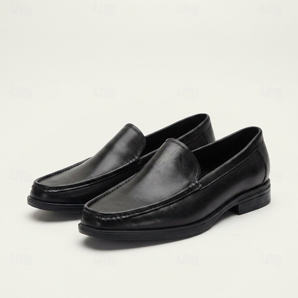 Mocassins masculinos clássicos pretos de couro, macios e de alta qualidade, elegantes e perfeitos para o escritório, negócios e ocasiões formais. de 2026 por $94.99 –P5
