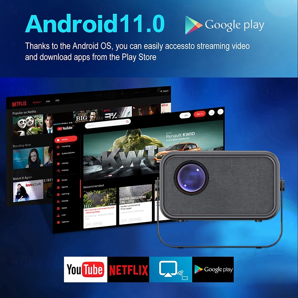 Android 11.0 Mini Projector with WiFi and Bluetooth, Support 4K Video Decoding, H713 Quad Core Processor, 5G Dual WiFi Portable Projector, HDR10+ Home Theater Movie Projector for Outdoor 2026 - $201.99 –P6