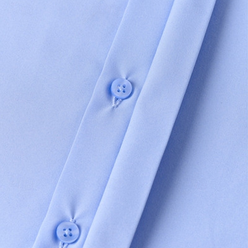 Homens Camisa Social Saia Camisa não de ferro Tecido Diário O negócio Amarelo Claro Azul Claro Preto Branco Manga Longa colarinho do vovô Todas as Estações Roupa de 2026 por $29.99 –P6